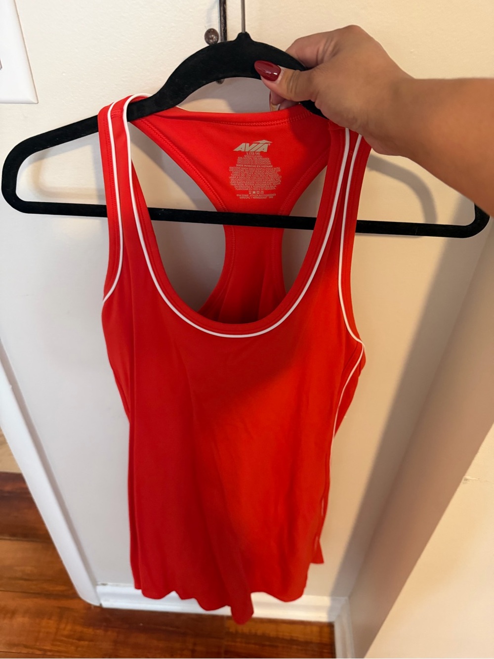 Avia Red Tank Top with White Trim - Women's Athletic Racerback dress